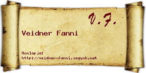Veidner Fanni névjegykártya